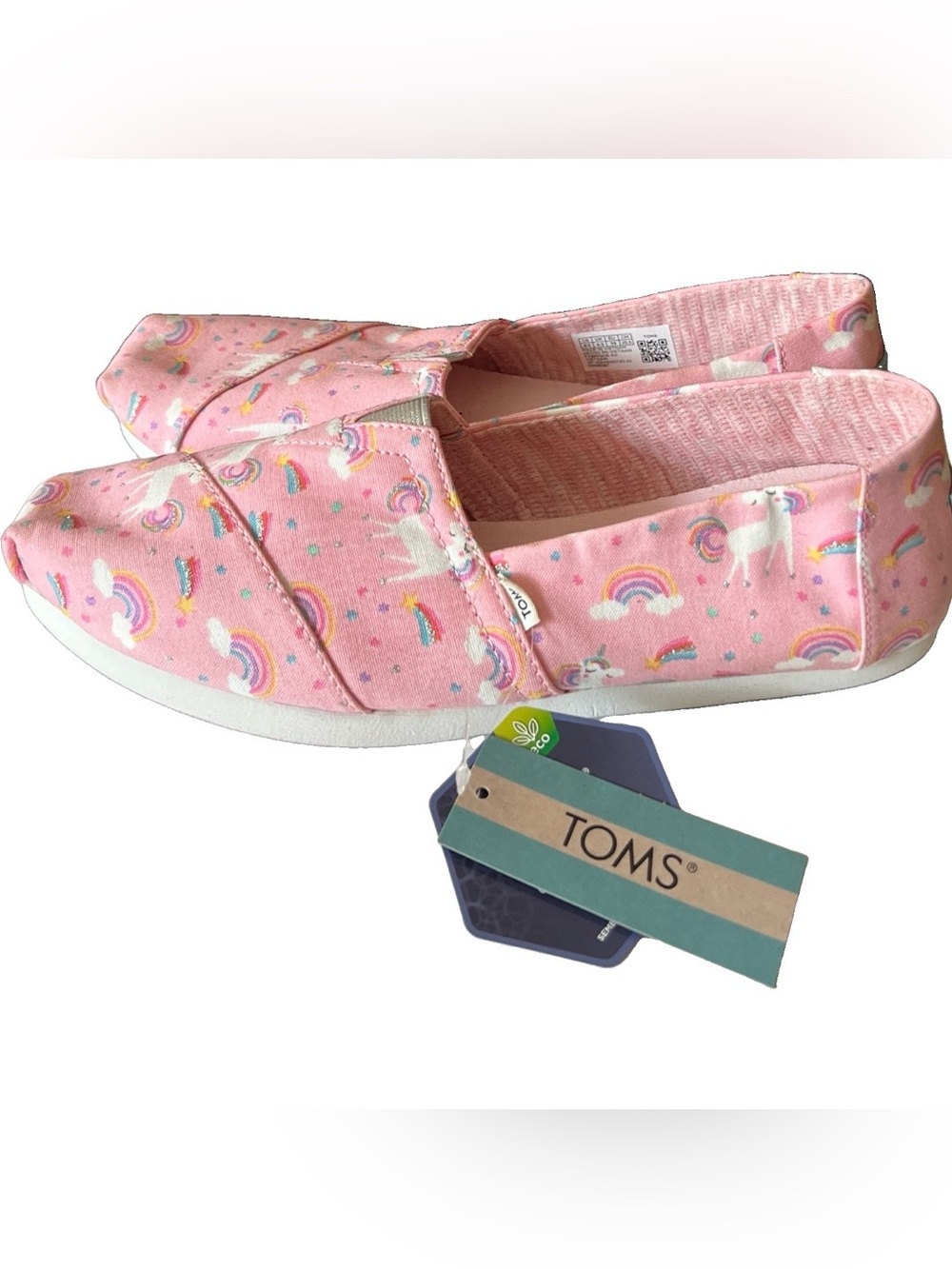 TOMS Women's Alpargata Slip-On Shoes Almond Blossom Pink Unicorn Sz 8.5 New